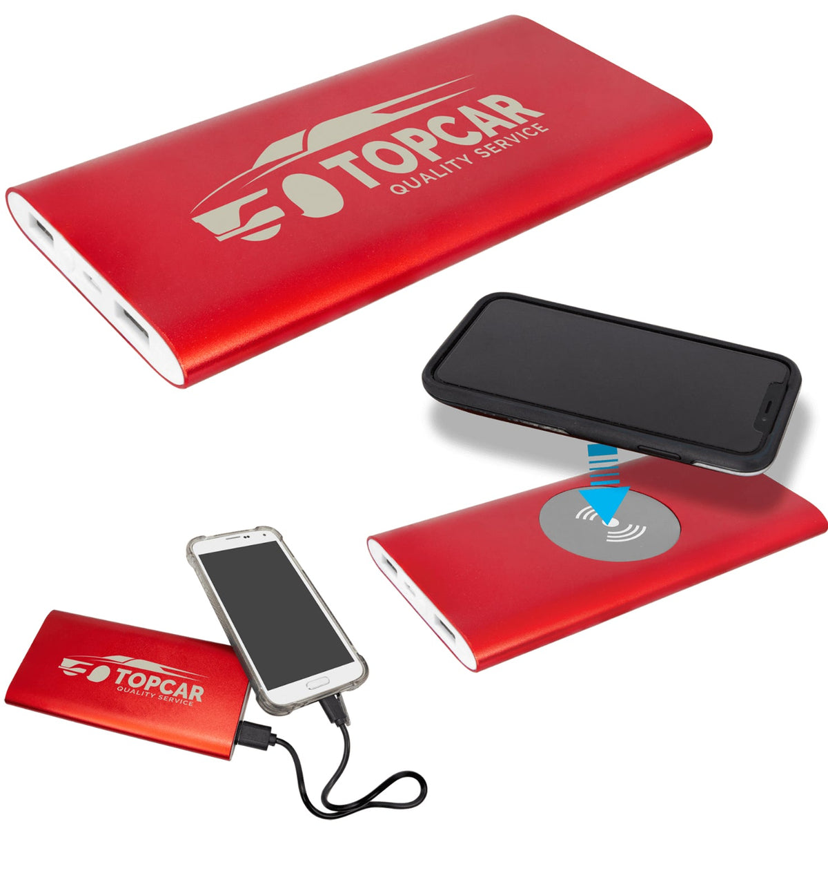 Power Bank & Wireless Charger w/USB Cord