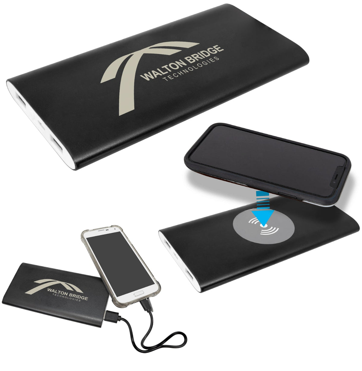 Power Bank & Wireless Charger w/USB Cord