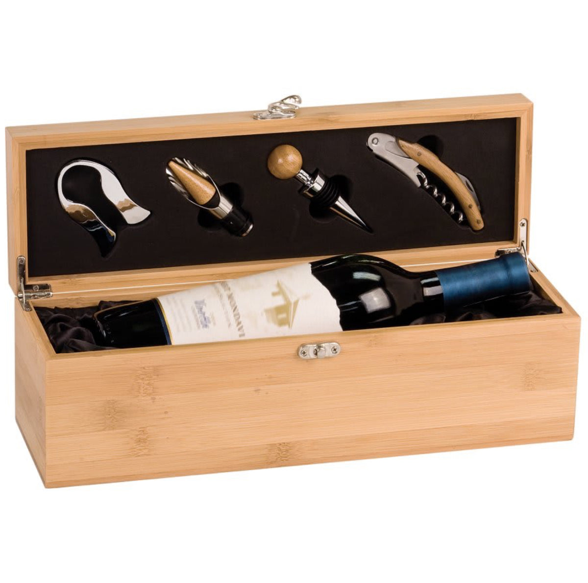 Bamboo Single Wine Box with Tools