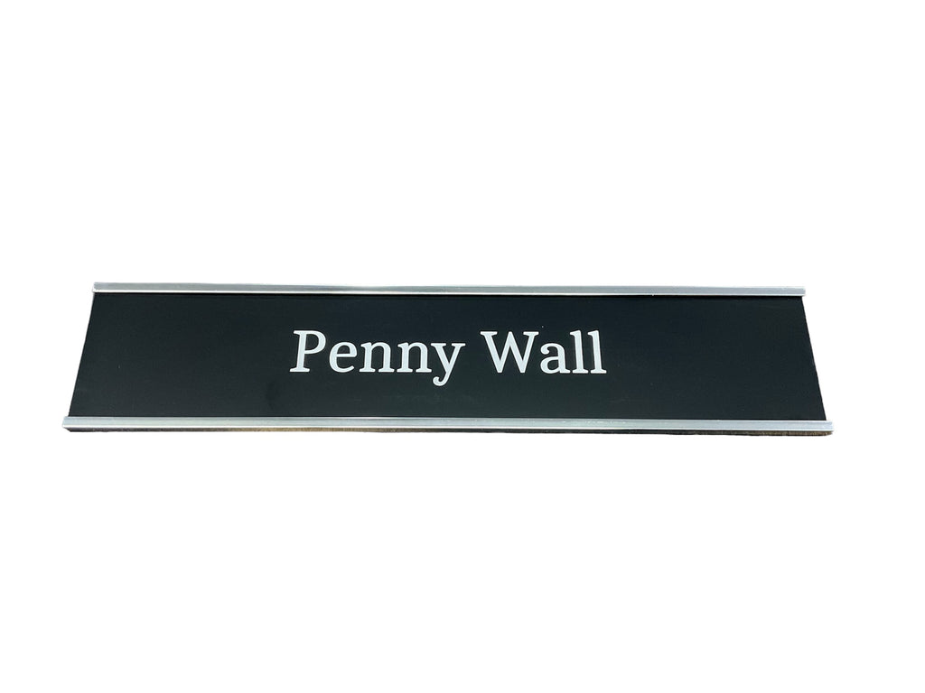 Silver Door Name Plate Black Insert