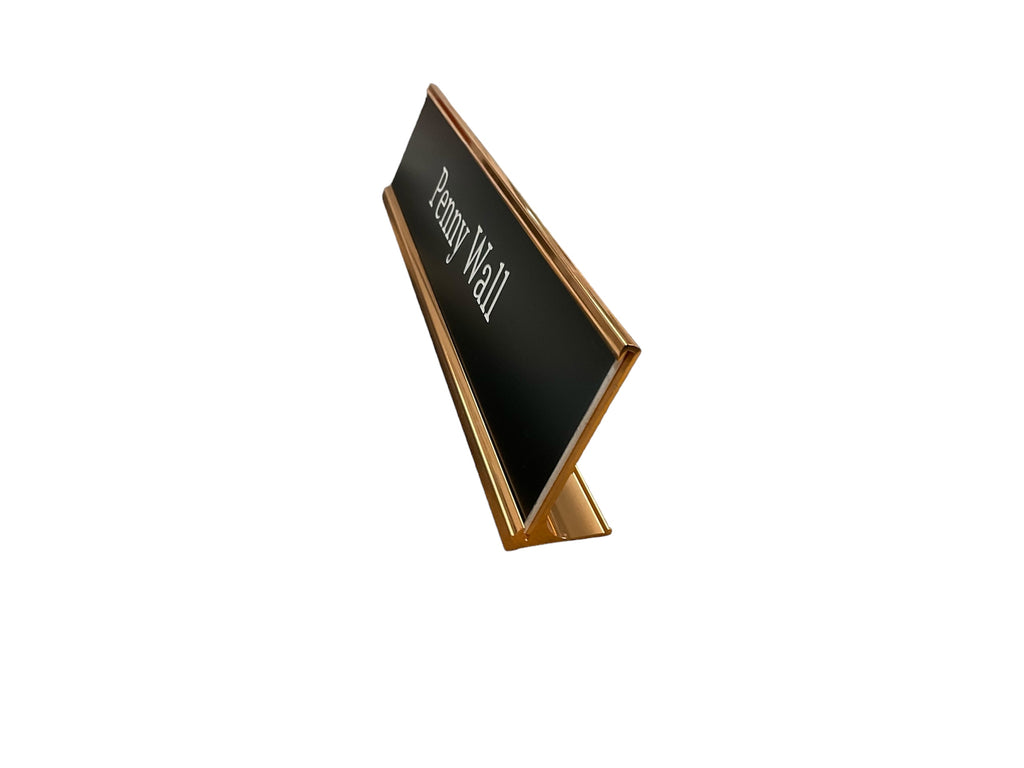 Self Standing Name Plate - Bronze with Black Insert